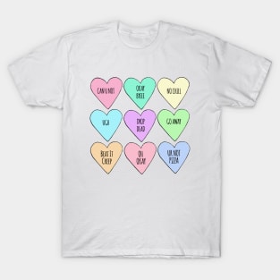 Rude Conversation Pastel Valentine's Hearts T-Shirt
